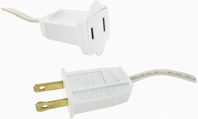 C9 Light Strings | 50' White Cord with 12" Socket Spacing, E17 Light Stringer for C9 Christmas Lights