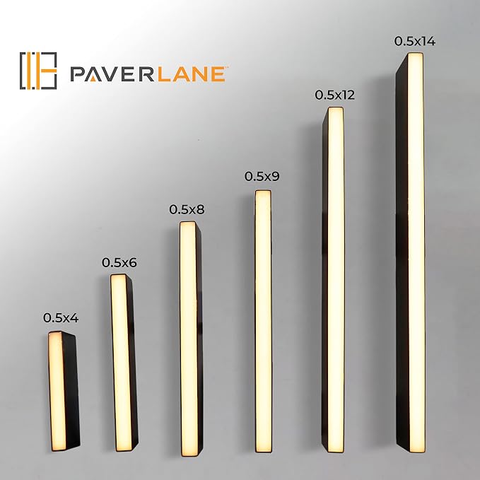 LUMENGY Paver Light Slim 0.5x6 Inch (0.55x5.9), 2700K Warm White, Glare-Free Linear Lighting for Driveways, Walkways and Paver Borders, 12V Hardwired, IP67 Waterproof, Drive-Over Rated