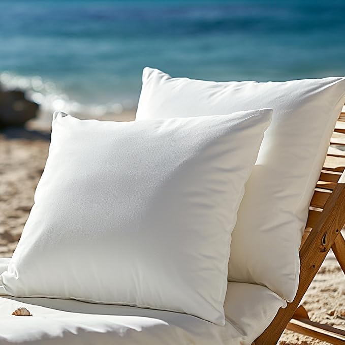 Codi Outdoor Pillow Inserts Waterproof, Square 20 x 20 inches, 2 Pack | Waterproof protective liner, premium fiber fill, patio and backyard comfort, for adults and teens, tumble dry fluffing