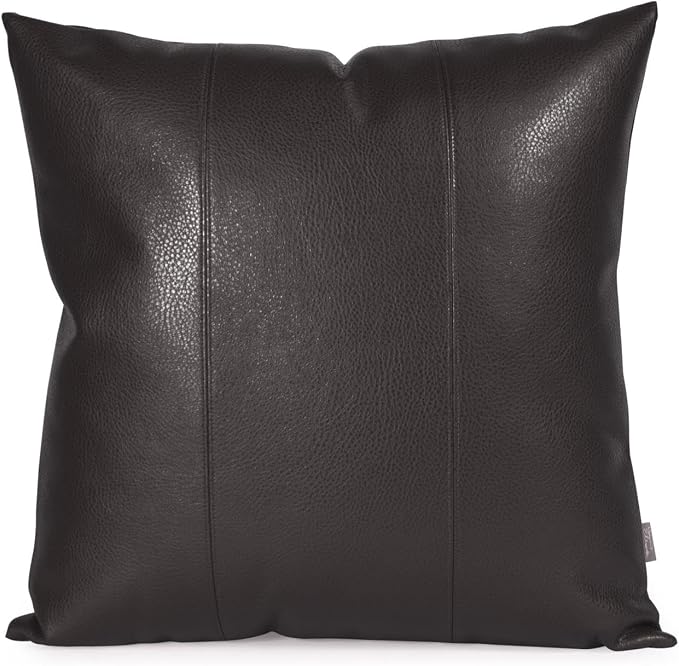 Howard Elliott Collection Fluffy Square Throw Pillow, Premium Stuffer Decorative Comfortable Sleeper Cushion, Soft Square Pillow Insert for Bedroom, Couch & Sofa, 20 x 20 Inch, Avanti Black