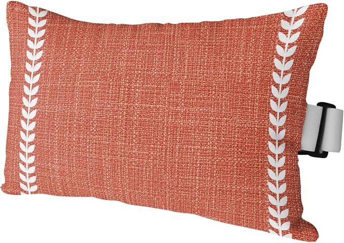 Fall Farmhouse Outdoor Lumbar Pillow 11x16 Inch, Retro Rustic Simple Lines Brick Red Waterproof Throw Pillow Covers with Insert, Decorative Chair Cushions for Patio Garden Recliner