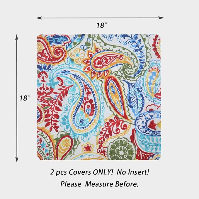Waterproof Outdoor Throw Pillow Covers Set of 2,Home Decor for Garden Patio Furniture,Couch,Sofa 18 x18 Inch Decorative Pillows Cover Only,NO Insert(Phoenix)