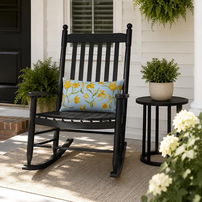 Pack of 2 Patio Lumbar Pillows 12"x20" | Fade Resistant Outdoor Waterproof Lumbar Pillow with Inners Decorative Garden Lumbar Cushions for Home Patio Terrace Sofa