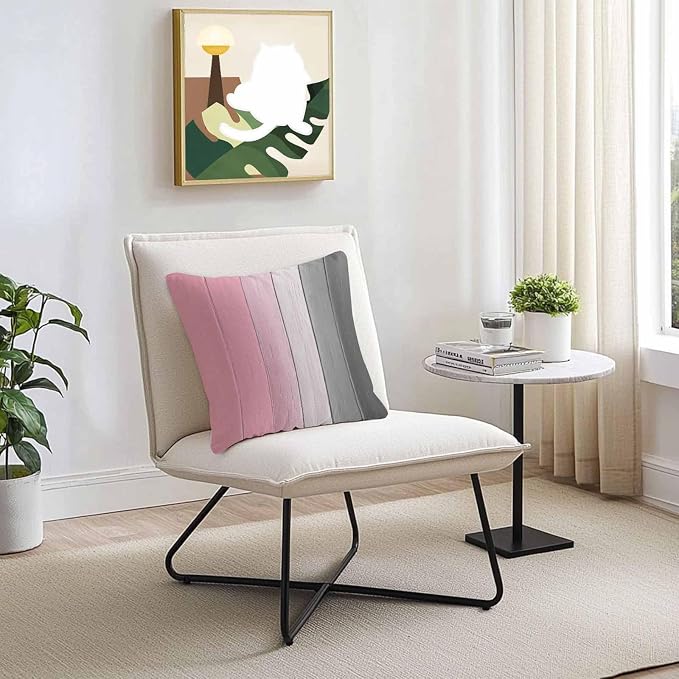 Throw Pillow Covers 24x24 Inch Set of 2, Pink Gray Ombre Waterproof Outdoor Cushion Covers, Vintage Country Wooden Decorative Pillowcases for Couch, Sofa, Bed, Garden, Patio