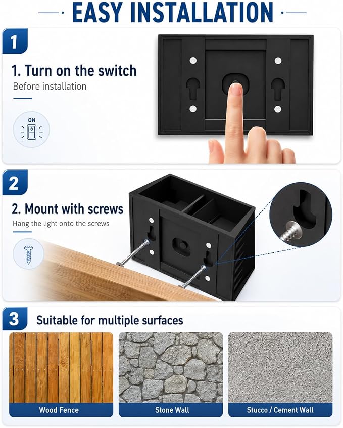 Solar Wall Lights Outdoor, Warm White, 1 Pack | IP65 Waterproof Up and Down Wall Lighting, Solar Outdoor Light Decorative for Porch, Garage, Doorway, Patio, Fence