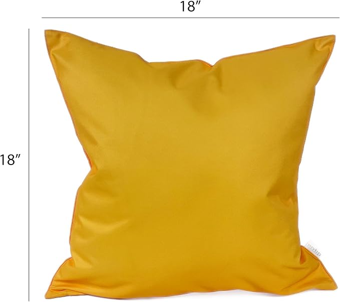 Pack of 2 Outdoor 20''x20'' Waterproof Yellow Throw Pillow Covers Decorative Square Patio Pillows for Patio Furniture (Samoan Sun)