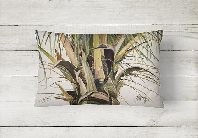 Caroline's Treasures JMK1131PW1216 Top Coconut Tree Canvas Fabric Decorative Pillow Machine Washable, Indoor Outdoor Decorative Pillow for Couch, Bed or Patio, 12HX16W