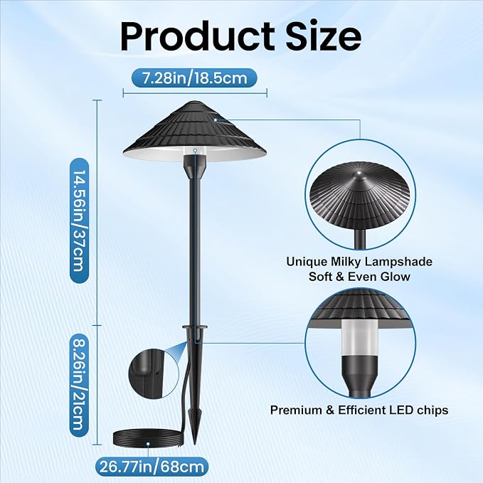 All-in-One Low Voltage Landscape Lighting Kit, 5W Outdoor Lights 2700K | Pathway Lights with 40W Transformer, IP66 Waterproof LED Landscape Lights Dusk to Dawn, Patio Lights for Yard Garden, 4-Pack