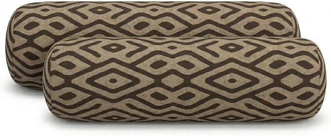 RSH DECOR: Neck Roll Pillows Set of 2 | 20” x 6” | Outdoor Bolster for Patio, Deck, Porch, or Poolside Furniture | Water & Fade-Resistant | Made in USA (Madura Mink)