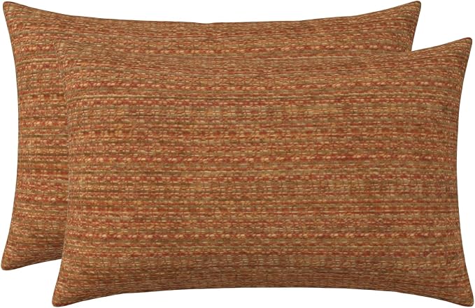 RSH DECOR: Sunbrella Jumbo Lumbar Pillows Set of 2 | 26" x 16" | Water and Fade-Resistant Performance Fabric | Outdoor Pillow Covers with Down-Alternative Inserts | Made in USA (Simone Sinnabar)