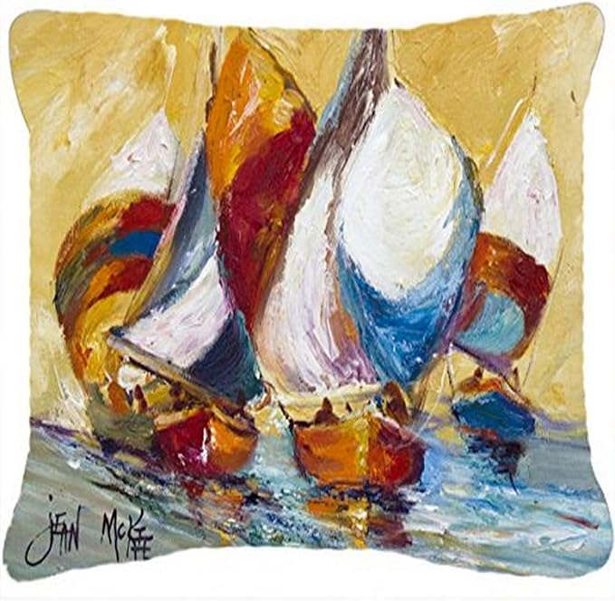 Caroline's Treasures JMK1029PW1216 Boat Race Canvas Fabric Decorative Pillow Machine Washable, Indoor Outdoor Decorative Pillow for Couch, Bed or Patio, 12HX16W
