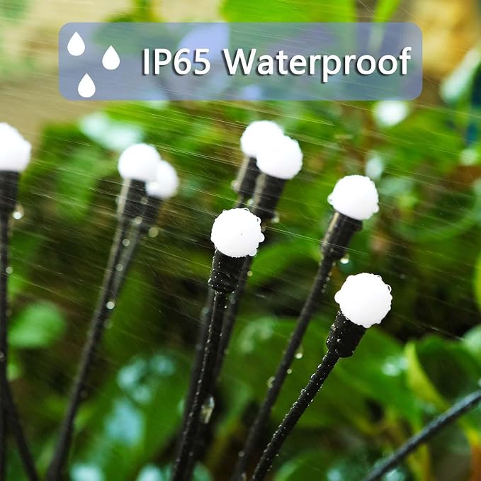 Solar Garden Lights Outdoor Waterproof, Swaying Firefly Light, Garden Decor | 6 Pack Solar Firefly Lights, Auto On/Off Decor for Yard, Patio, Pathway and Lawn, Gifts for Women, Christmas Decor