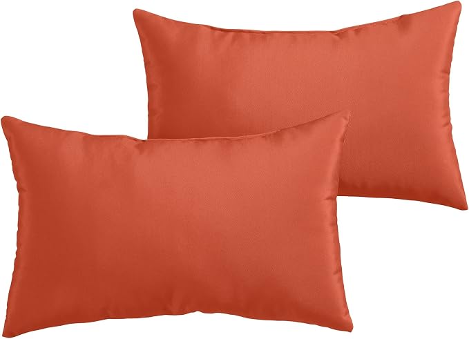 Greendale Home Fashions 2-Pack Outdoor 19x12 inch Rectangle Decorative Throw Pillow, Sunrise