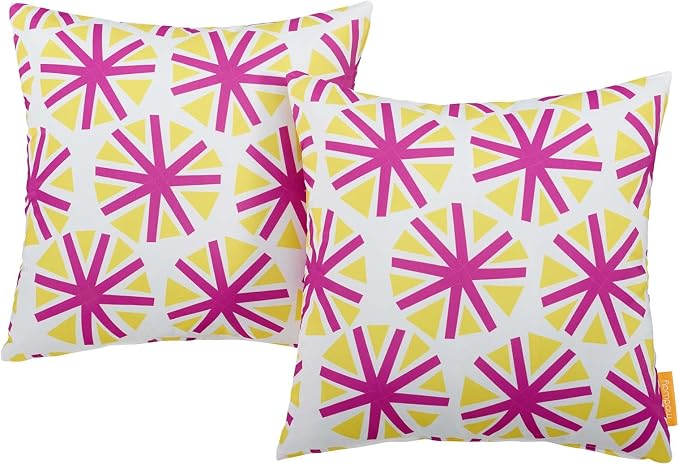 Modway Outdoor Indoor All Weather Patio Throw Pillow in Starburst