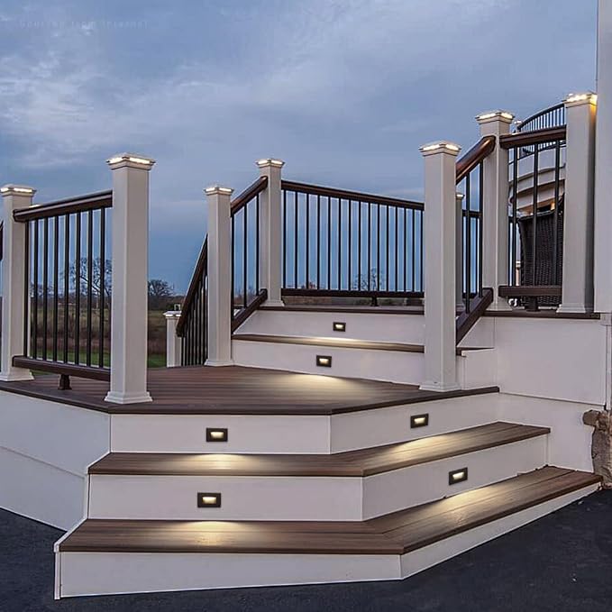 LEONLITE 6-Pack 5CCT 120V LED Step Lights, Horizontal, Oil Rubbed Bronze | 150LM, 5%-100% Dimmable, CRI90, ETL, Indoor Outdoor Stair Lights, Wet Location, 2700K/3000K/3500K/4000K/5000K, Aluminum