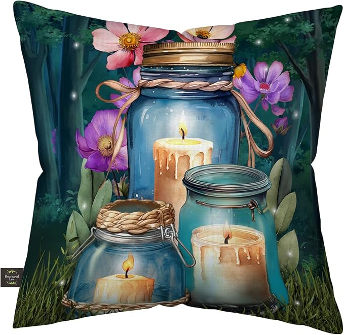 Briarwood Lane Spring Indoor/Outdoor Pillow 17x17 Be a Light Jars for Spring Pillow