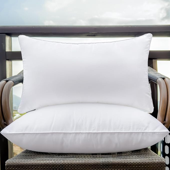 12x20 Waterproof Outdoor Lumbar Pillow Inserts Set of 2 | 12x20 Lumbar Pillow Inserts, Water-Resistant Outdoor Fabric, 7D Polyester Fill, Comfortable Support, Shape Retaining
