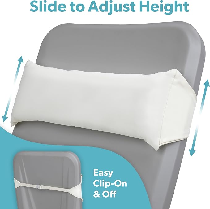 Coast Modern Outdoor Lounge Chair Pillow with Strap - Waterproof Headrest Pillow for Pool Lounger & Patio Chaise Cushions
