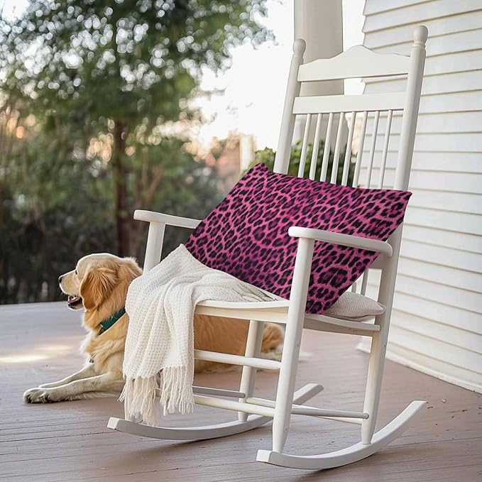 Vandarllin Outdoor Throw Pillows Covers 20x12 inch Set of 2 Waterproof Pink Leopard Print Decorative Zippered Cushion Covers for Patio Furniture, Retro Animal Fur Pattern Lumbar Pillowcases