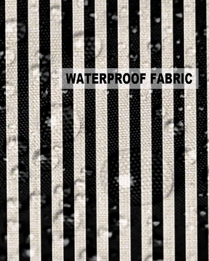 Outdoor Waterproof Throw Pillow Covers Set of 2 Black Stripes Pillowcases 26x26 Inches Linen Classic Vertical Striped Patio Decorative Pillows Cushion Case Patio Pillows for Couch Bed Chair Garden