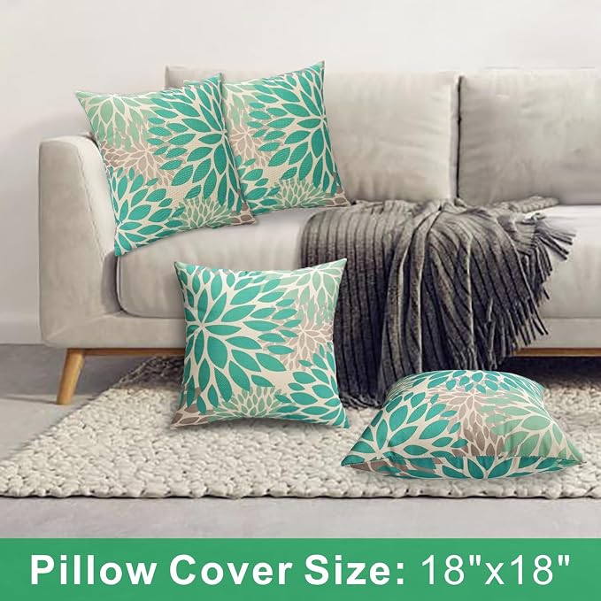JMGBird 18x18 Throw Pillow Waterproof Outdoor Pillows with Inserts Included | Pack of 2 Waterproof Throw Pillows with Insert 18×18 Inch Weather-Resistant Decorative Cushions for Patio Furniture