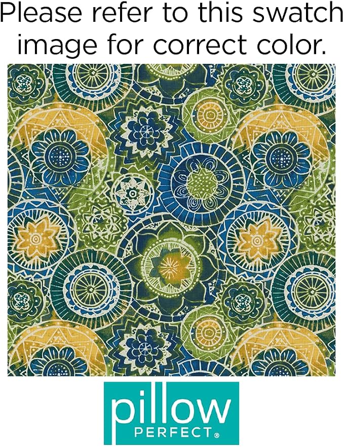 Pillow Perfect - 535265 Outdoor/Indoor Omnia Lagoon Throw Pillows, 18.5" x 18.5", Blue, 2 Pack