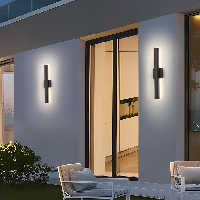 LamQee Aluminum 24 in Long Outdoor Wall Light Fixture, 3000K Integrated LED | Waterproof IP65, Modern Exterior Lights, Linear Outdoor Sconce, Wall Mount Outside Lighting, for House Porch Patio Garage