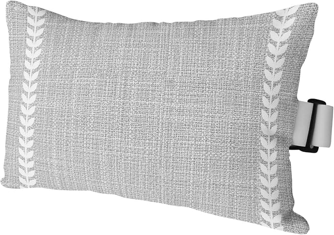 Vintage Gray Outdoor Lumbar Pillow 12x20 Inch, Modern Simple Vertical Stripes Leaf Grey Waterproof Throw Pillow Covers with Insert, Decorative Headrest Pillows for Office Car Travel