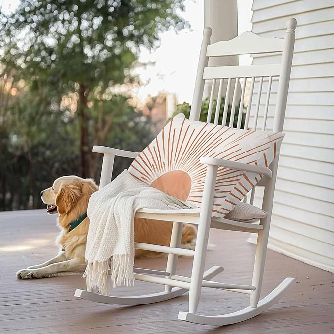 Mid Century Terracotta Sun Lines Outdoor Pillow Covers Set of 2,Decorative Waterproof Throw Pillow Case, Modern Minimal Art Cotton Linen Soft Cozy Cushion Pillowcases