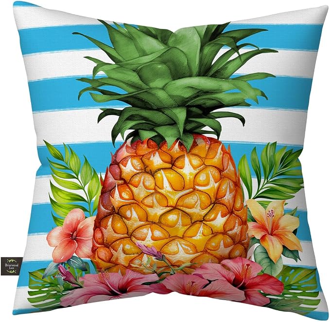 Briarwood Lane Everday Indoor/Outdoor Pillow 17x17 Pineapple and Stripes for Everday Pillow