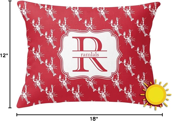 Personalized Crawfish Outdoor Throw Pillow (Rectangular)