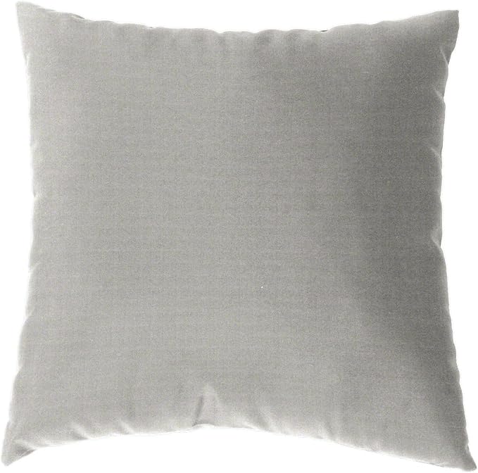 Cushion Source 17" x 17" Sunbrella Throw Pillow, Indoor/Outdoor Decorative Pillow, Fade and Water Resistant, Sunbrella Canvas Granite