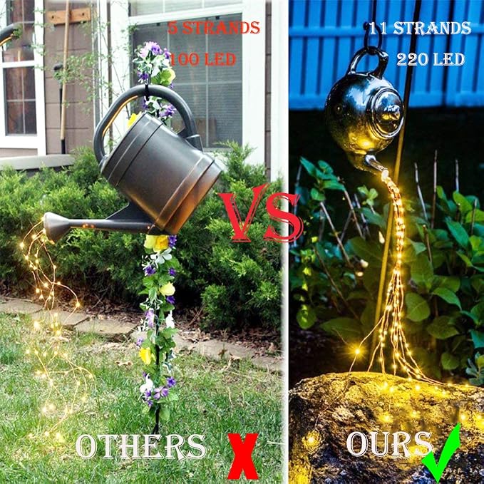 4 Pack 880 LED Battery Operated Firefly Bunch Lights, Remote Control Timer 8 Flashing Modes Copper Wire Waterfall Lights, Fairy Lights Waterproof for Christmas Patio Party Outdoor Decor (Warm White)