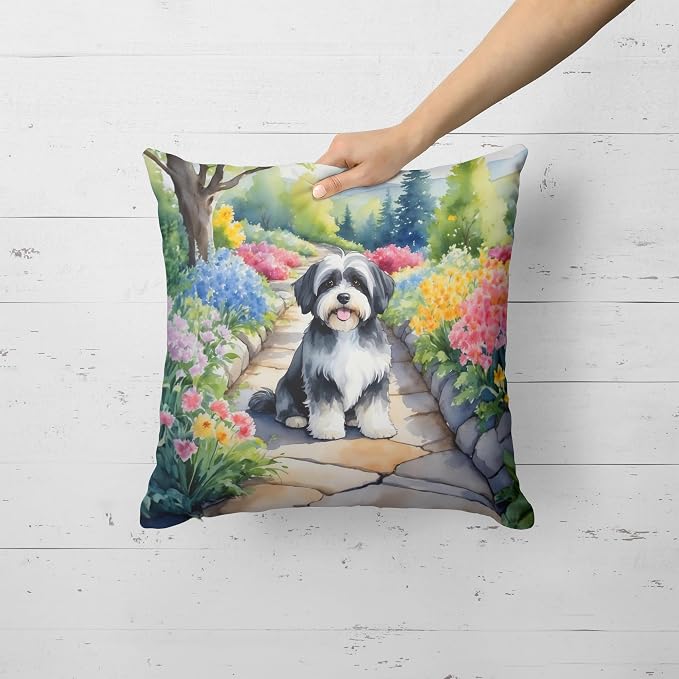 Caroline's Treasures Havanese Spring Path Throw Pillow Machine Washable, Indoor Outdoor Decorative Pillow for Couch, Bed or Patio, 18Hx18W