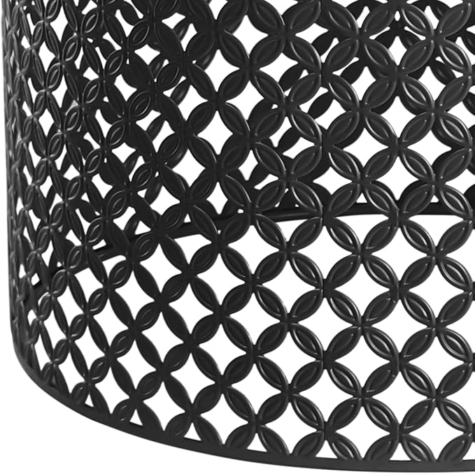 Set of 3 Nesting Side Table, 3Pcs Patio Side Table Iron Side Table Outdoor/Indoor Accent Table with 3 Sizes, Round Metal End Table for Gardens, Balconies, Bedrooms-Black