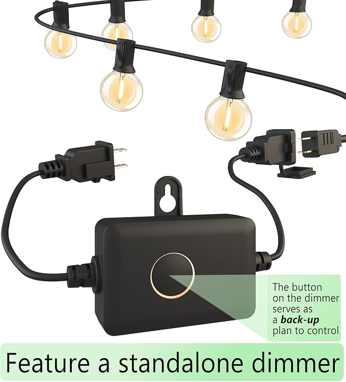 Outdoor String Lights Waterproof 300FT with Remote Patio Lighting for Porch | Connectable Outside Lights with Remote, 156 Globe Bulbs Dimmable &3 Lighting Modes Timmer for Backyard Bistro Gazebo Garden