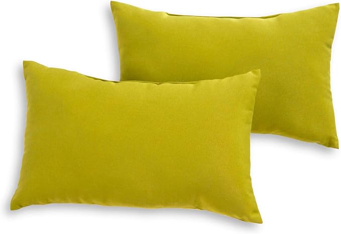 South Pine Porch Outdoor 19x12-inch Rectangle Accent Pillow (Set of 2), Kiwi