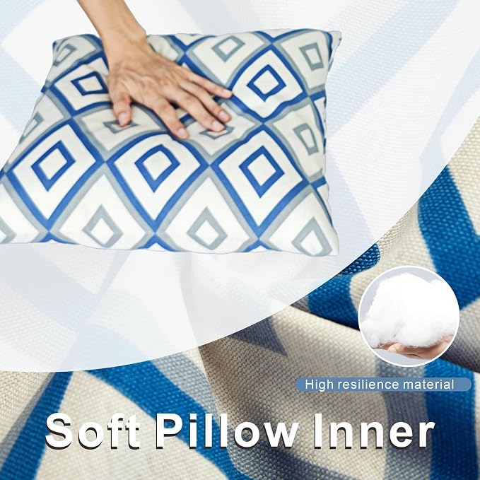 JMGBird Patio Pillows Waterproof Outdoor Pillows with Inserts Included | Outdoor Pillows Set of 2 with Inserts - 18x18 Waterproof Throw Pillows