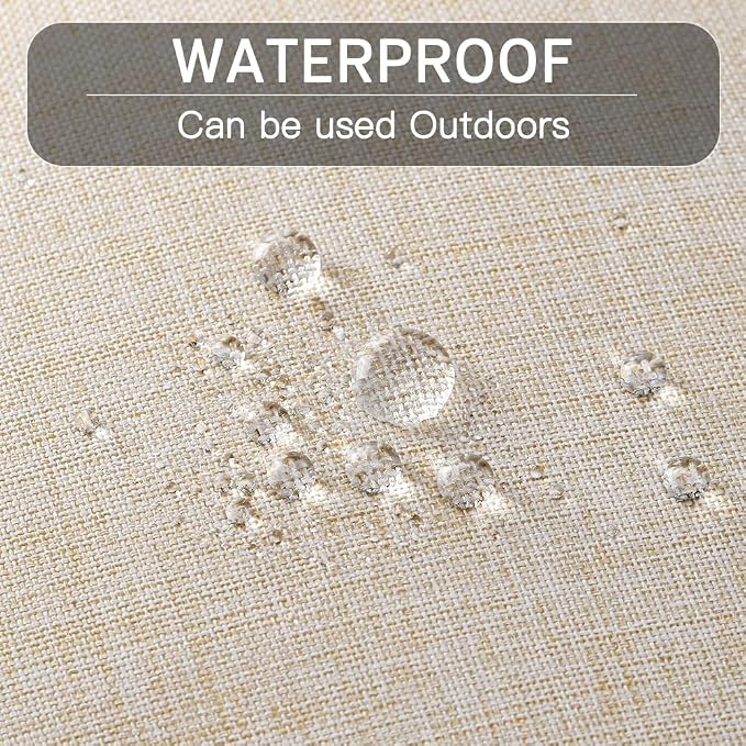 OTOSTAR Set of 4 Outdoor Waterproof Throw Pillow Covers Garden Decorative Pillow Cases Outdoor Pillow Covers Patio Square Cushion Case Pillows for Couch Tent Sofa Balcony Home Decor 18x18 Inch (Beige)