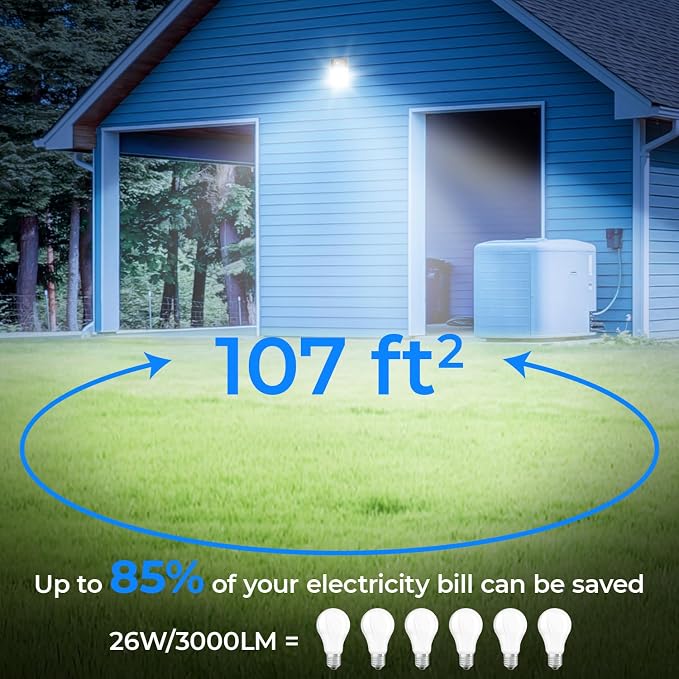 CINOTON 26W LED Wall Pack Light with Dusk to Dawn Sensor 5000k Bronze 2Pack | 100-277Vac, 3000LM Wall Light, IP65 Waterproof, Outdoor Security Flood Lighting, Hardwired Lights for Garage Warehouse Garden
