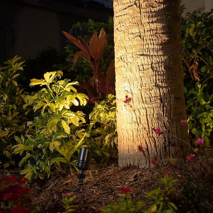 VOLT Fat Boy 12V Brass Outdoor Mini Spotlight (Black) | Lamp Ready, Low Voltage, Ideal for Landscape Lighting of Yard Lawn Garden Patio Trees & House
