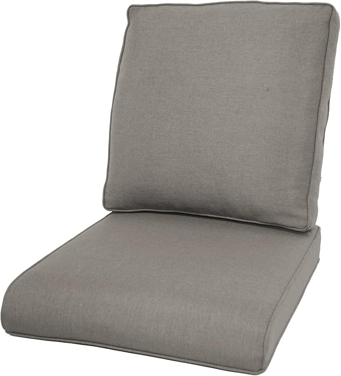 Luxury 22*24*4in Outdoor Patio Cushions, 1 Piece Grey Outdoor Cushion | Water-Resistant, Reversible, Removable Cover, Stain-Resistant, for Patio Chairs Sofa Couch Loveseat