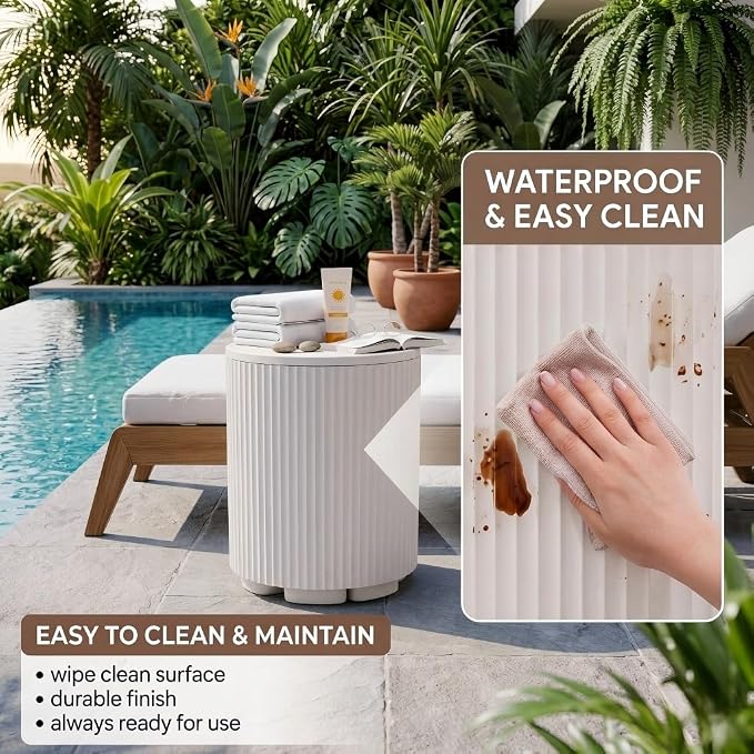 Outdoor Cooler Side Table, 2-in-1 Portable Ice Chest Side Table, Cooler Table All Weather Resistant for Patio & Parties & Picnics & Beach & BBQ