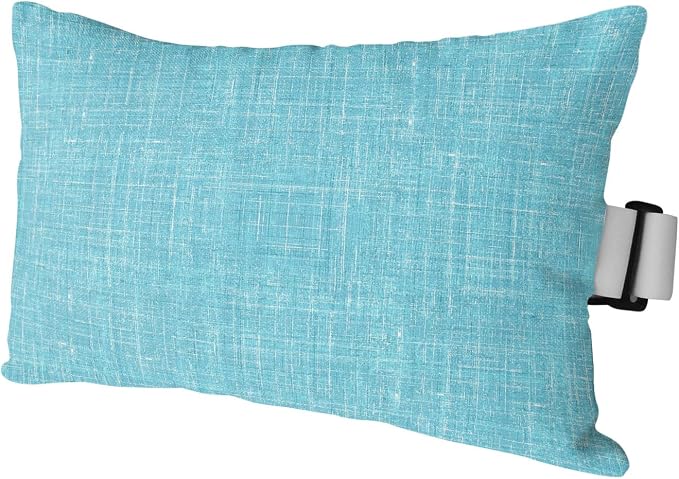 Outdoor Lumbar Pillow Set of 1, Teal Blue Waterproof Beach Headrest Pillow with Inserts, Farmhouse Vintage Cyan Solid Color Modern Recliner Throw Pillows for Patio Furniture, 11 x 16
