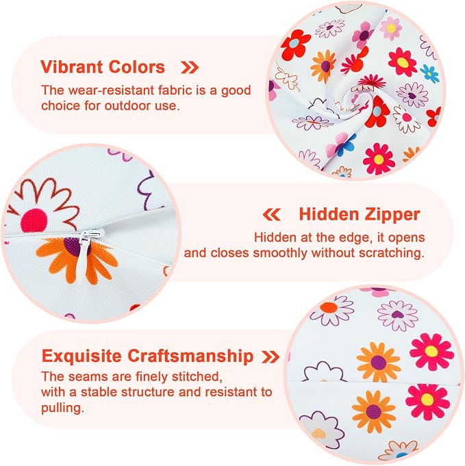 Eternal Beauty 20" x 20" Set of 2 Outdoor Pillow Covers Decorative Pillow Covers for Fall Couch Pillows (Multicolored Flower, 20" x 20" (Pack of 2))