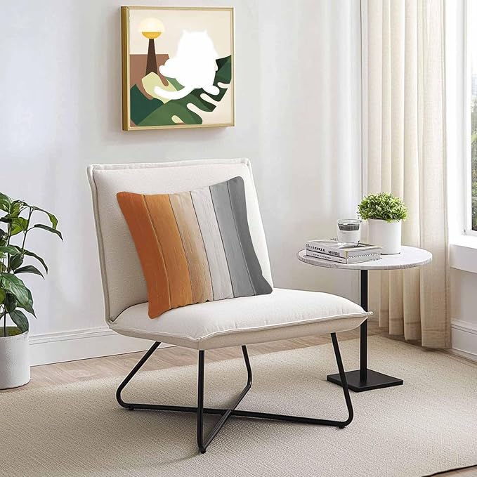 Throw Pillow Covers 18x18 Inch Set of 2, Burnt Orange Gray Ombre Waterproof Outdoor Cushion Covers, Vintage Farmhouse Wooden Decorative Pillowcases for Couch, Sofa, Bed, Garden, Patio