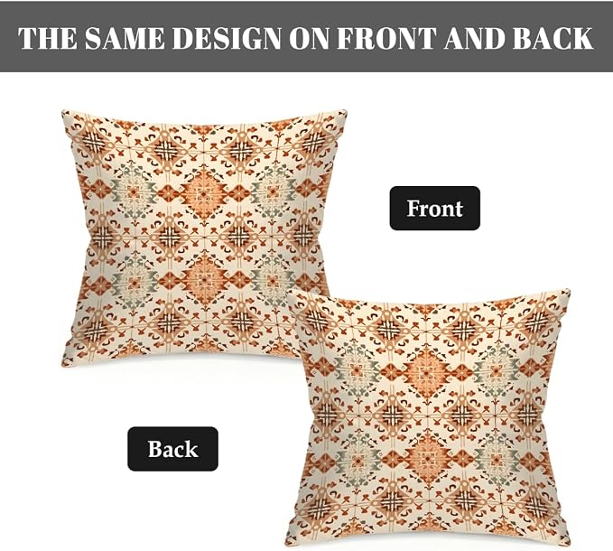 22x22 Inch Outdoor Pillow Covers Set of 2 Waterproof Throw Pillow Covers Decorative Couch Cushion Covers Floral Pattern Square Pillowcases Protectors for Patio Garden Sofa