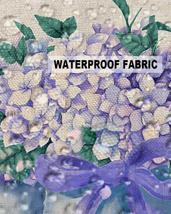Hydrangea Outdoor Pillow Shams Set of 2, Decorative Pillowcases Cushion Case, Soft Throw Pillow Covers Waterproof Pillow Case 20x20 Inch, Purple Flowers in Jar Black Plaid Unfailing Love