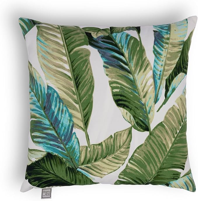 Sherry Kline Tropical Leaves Set of 2 Combo Pillows - One 18" Square and One 13"X18" Boudoir