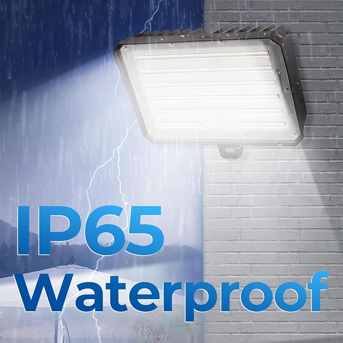 CINOTON 100W 14000LM LED Flood Lights Outdoor, 5000K, ETL Listed, 2 Pack | IP65 Waterproof Exterior Security Wall Pack with 180°Knuckle, 100-277V Outside Aluminum Fixture for Warehouse Porch Garage